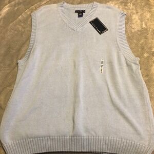 NWT Ivy Crew Classics Blue Acrylic Mens Vest Super Soft Vintage Size XXL